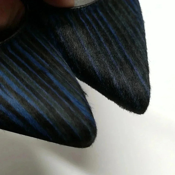 {Stuart Weitzman} Women's Striped Calf Hair Strappy Stilleto Heels - Picture 7 of 15